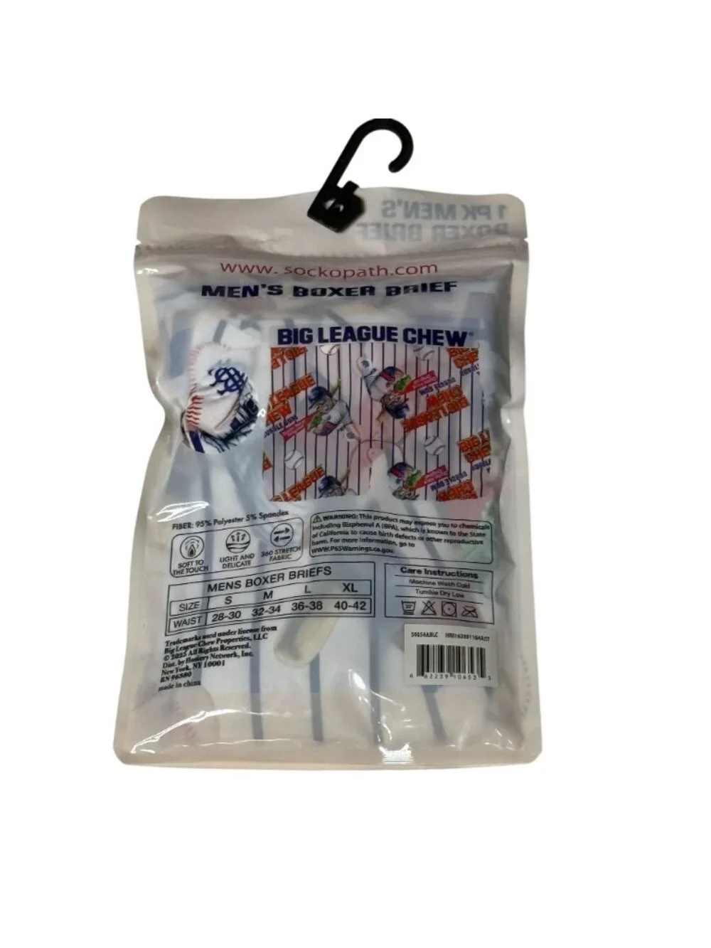 Big League Chew Men's Large 36/38 Baseball Graphic Boxer Briefs NWT